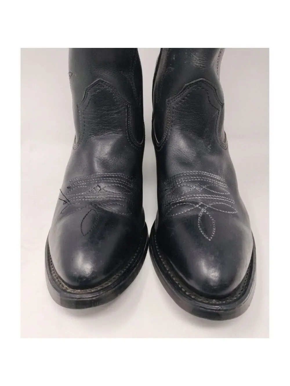 Knapp Neolite Vibram Soles 7.5 EE Cowboy Boots Black Made in USA
